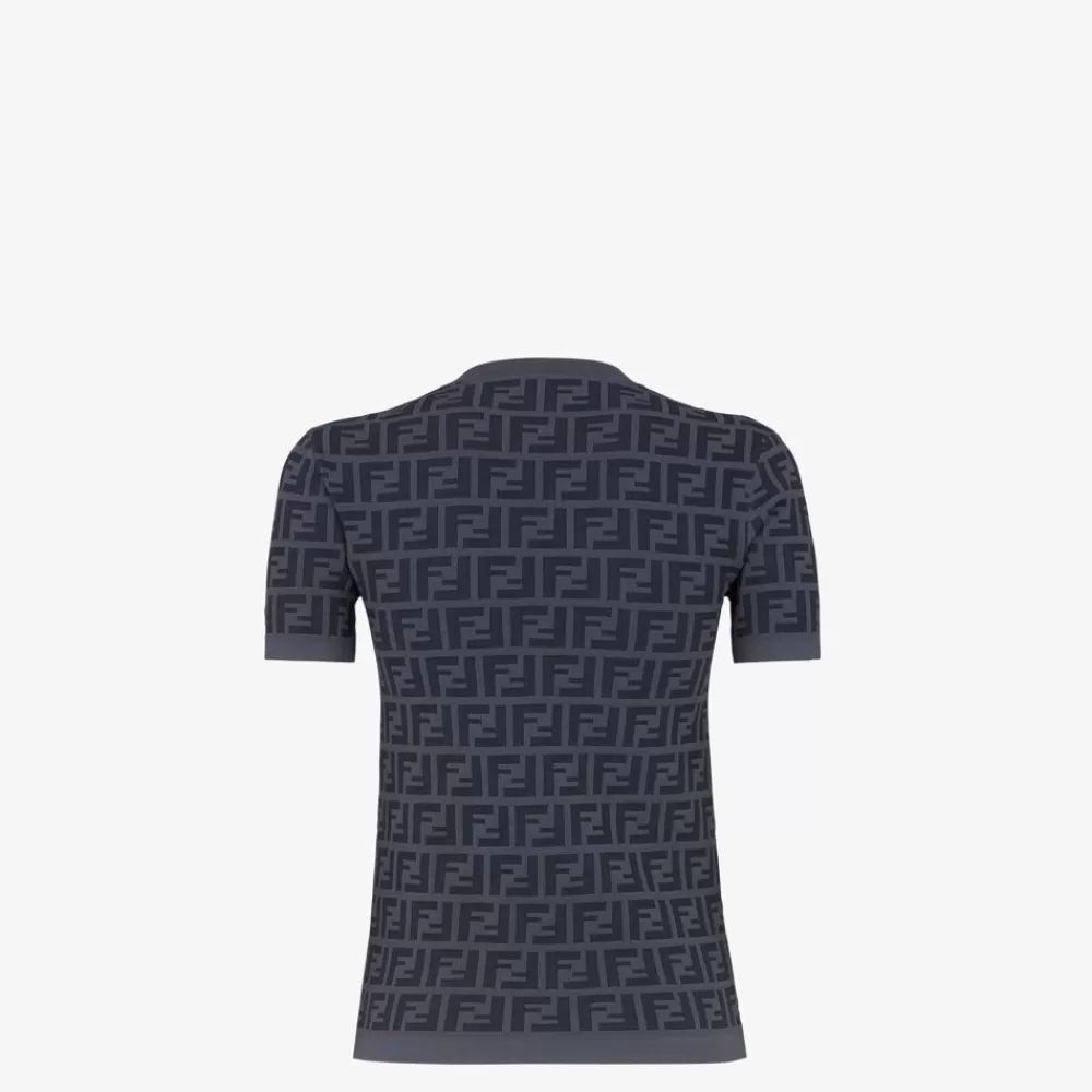 Fendi T-Shirts Und Sweatshirts<Pullover Aus Viskose Mit Ff In Dunkelgrau