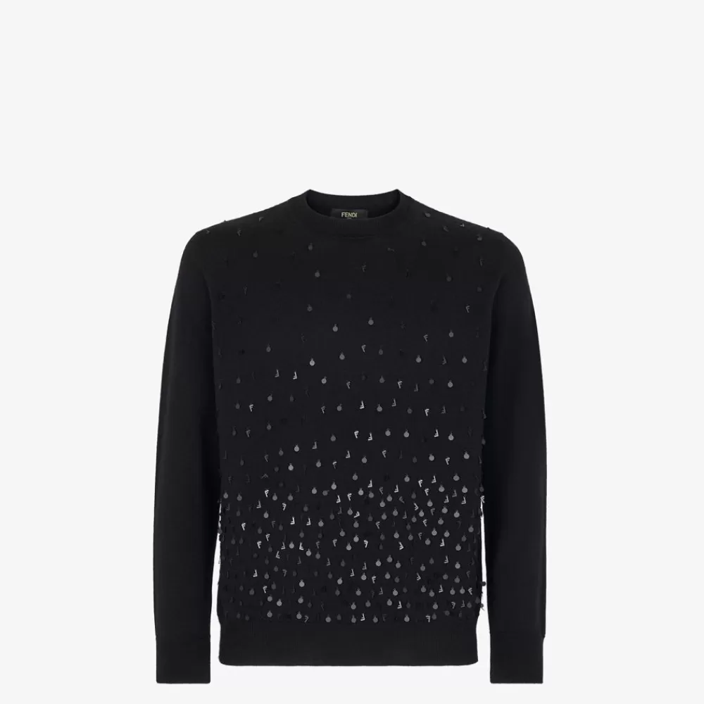 Fendi Strickbekleidung<Pullover Aus Wolle In Schwarz