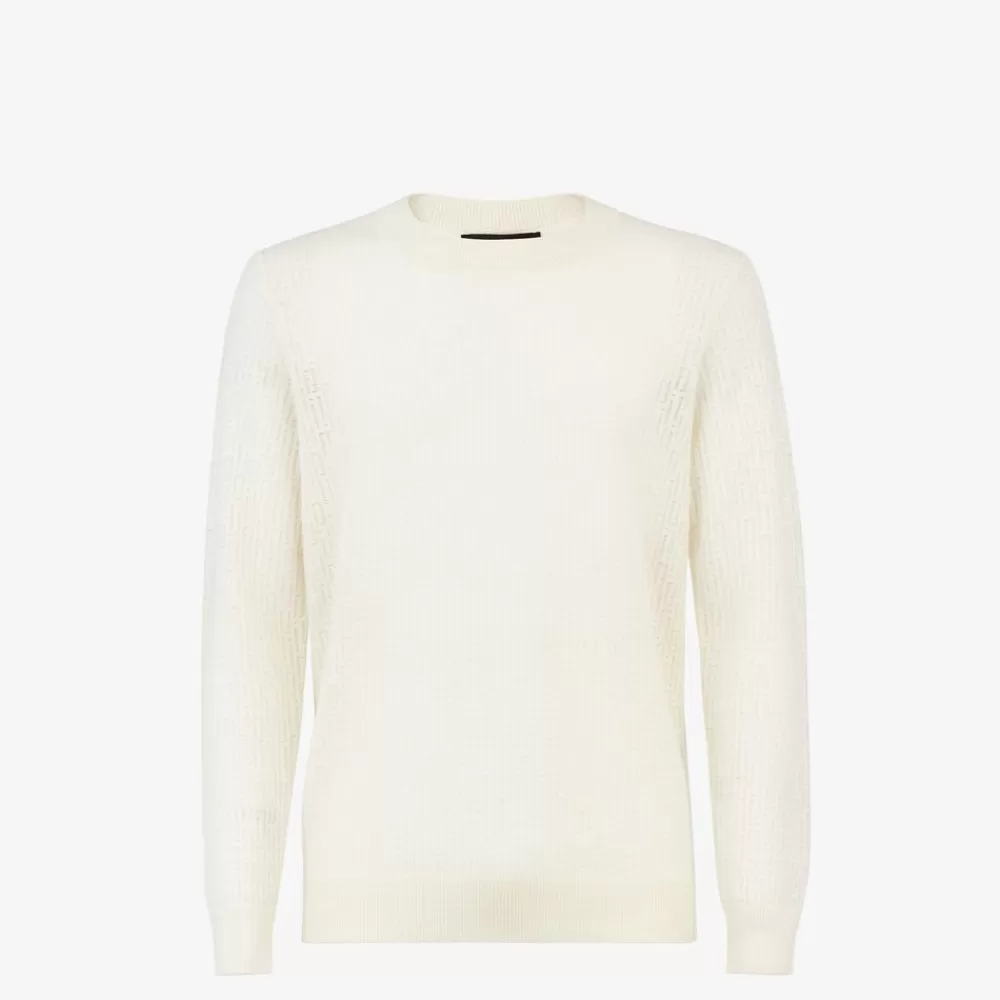 Fendi Strickbekleidung<Pullover Aus Wolle Und Nylon In Weis