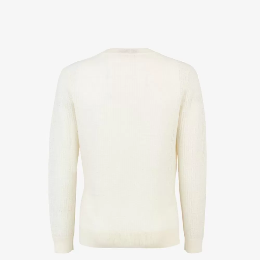 Fendi Strickbekleidung<Pullover Aus Wolle Und Nylon In Weis