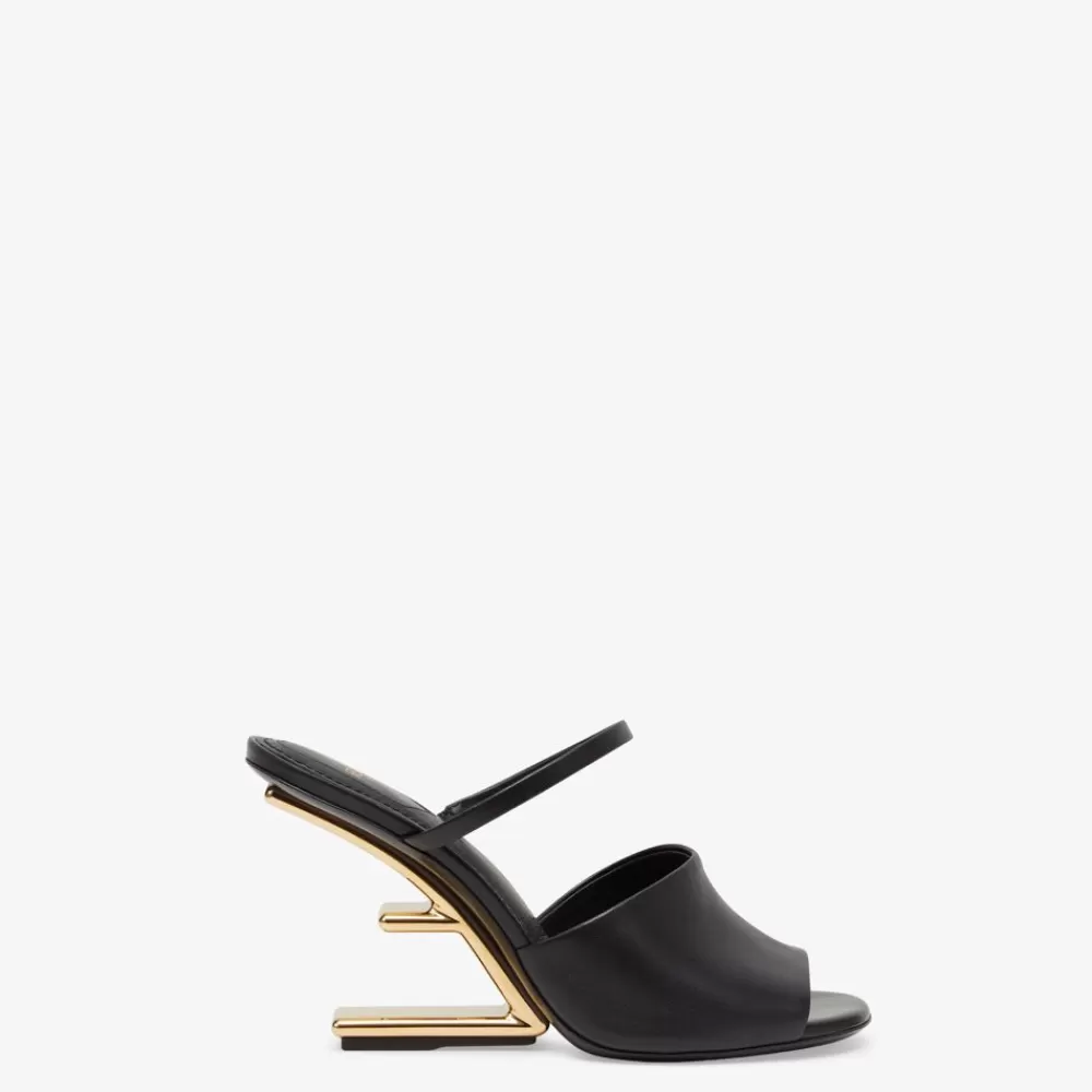Fendi Pantoletten Und Sandalen<Sandale Mit Hohem Absatz Aus Leder In Schwarz
