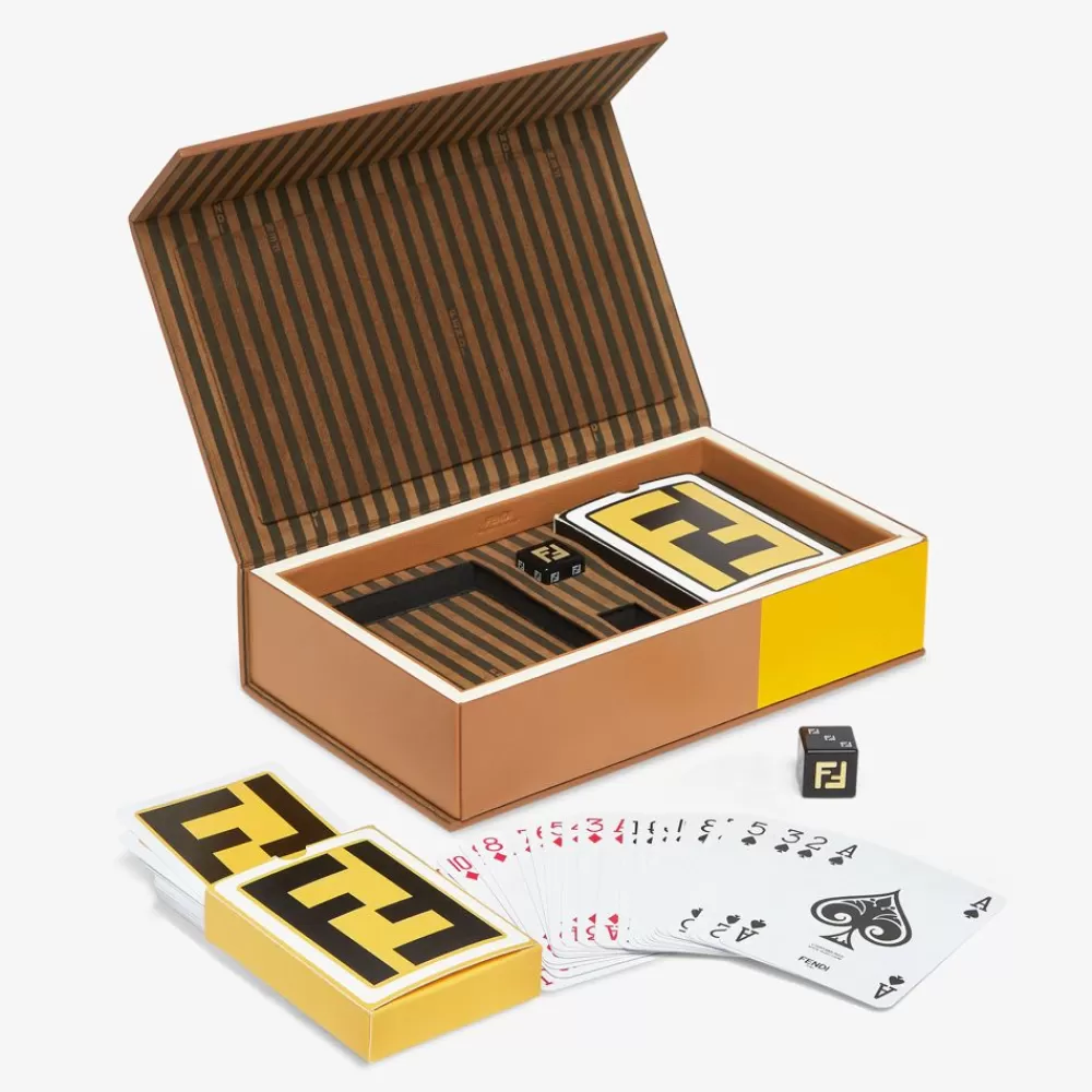 Fendi Lifestyle<Schachtel Mit Spielkarten Aus Zweifarbigem Nappaleder