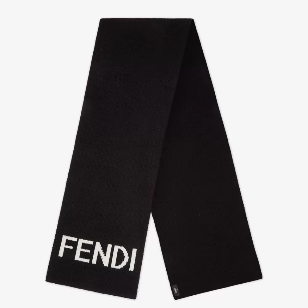 Fendi Schals<Schal Aus Wolle In Schwarz