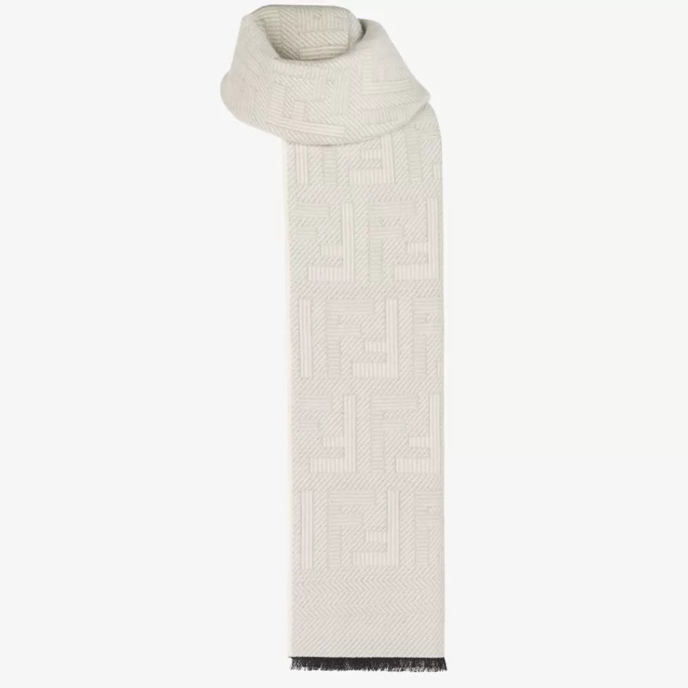 Fendi Schals<Schal Aus Wolle Und Seide In Taubengrau