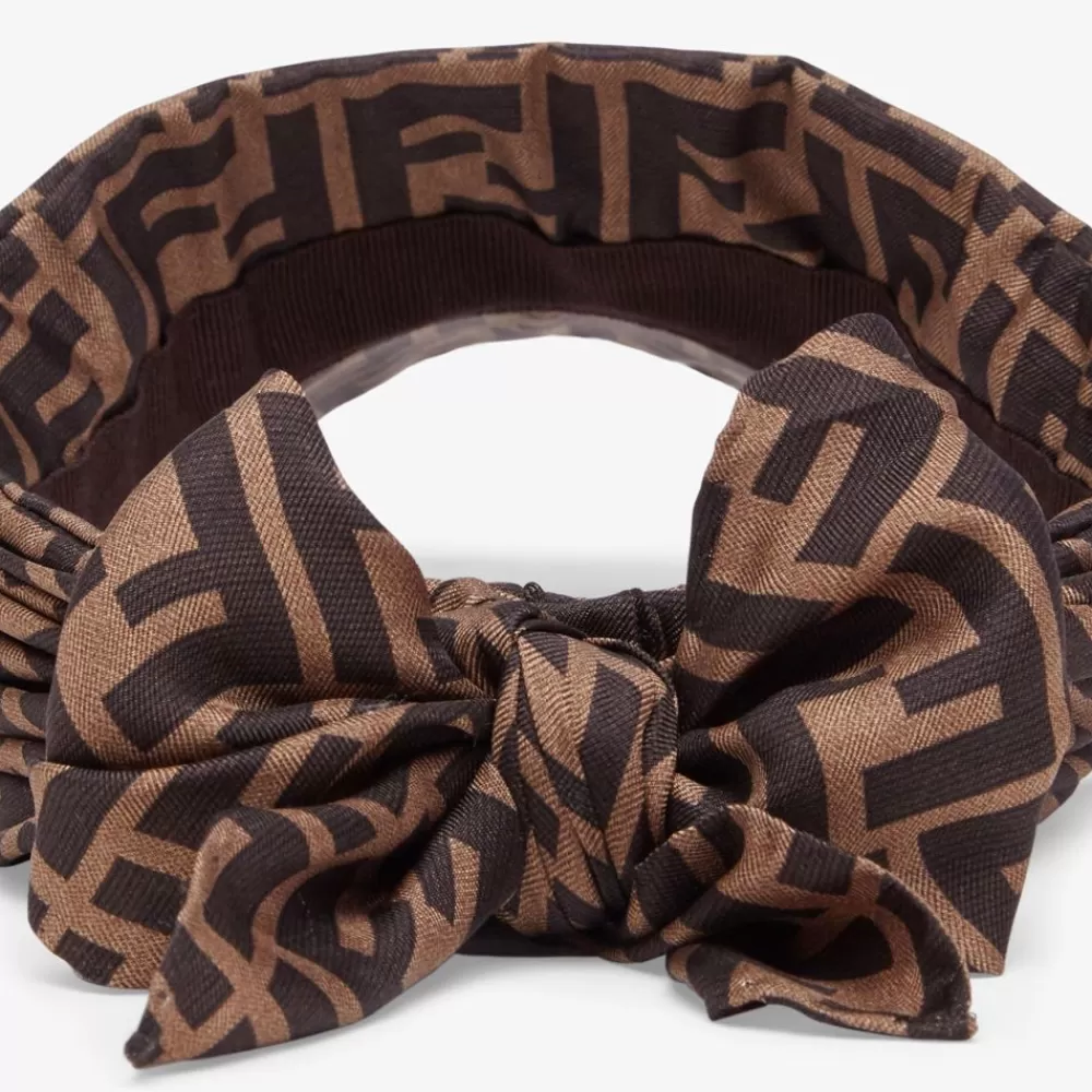 Fendi Mutzen Und Handschuhe<Schild Aus Twill In Braun