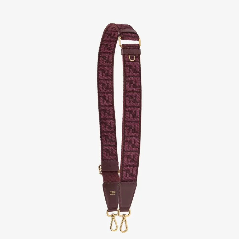 Fendi Schulterriemen & Taschenzubehor<Schulterriemen Aus Webband In Bordeaux