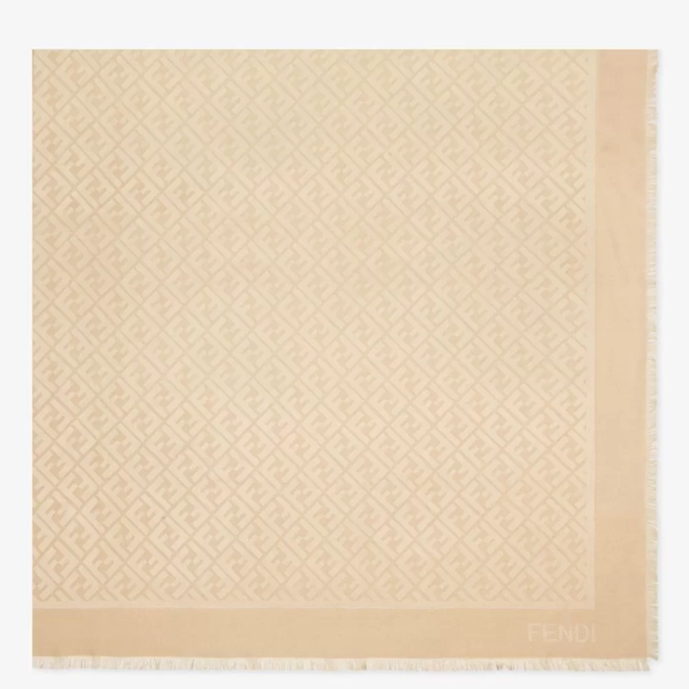 Fendi Schals Und Ponchos<Schultertuch Aus Biologischer Seide Und Wolle In Beige