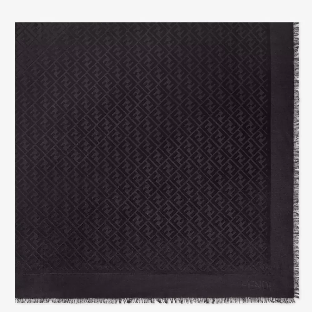 Fendi Schals Und Ponchos<Schultertuch Aus Bio-Seide In Schwarz