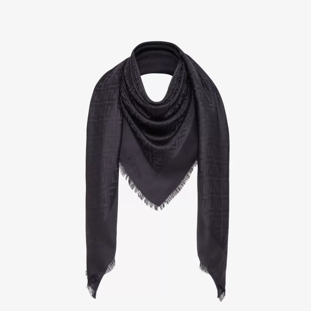 Fendi Schals Und Ponchos<Schultertuch Aus Bio-Seide In Schwarz