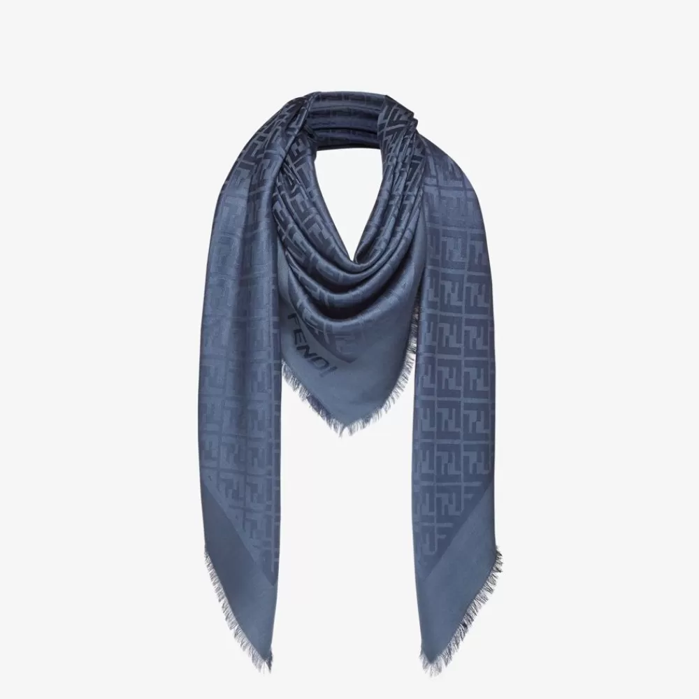 Fendi Schals Und Ponchos<Schultertuch Aus Bio-Seide Und Wolle In Dunkelblau