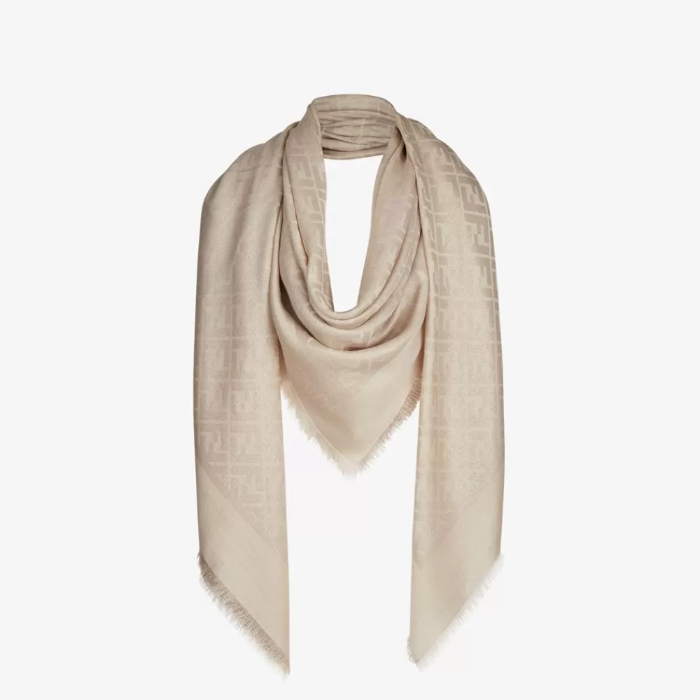 Fendi Schals Und Ponchos<Schultertuch Aus Lurex In Cremeweis