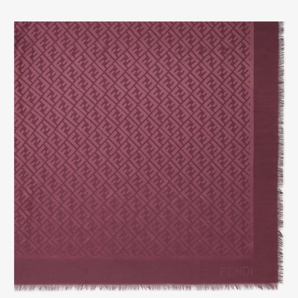 Fendi Schals Und Ponchos<Schultertuch Aus Seide Und Wolle In Bordeaux