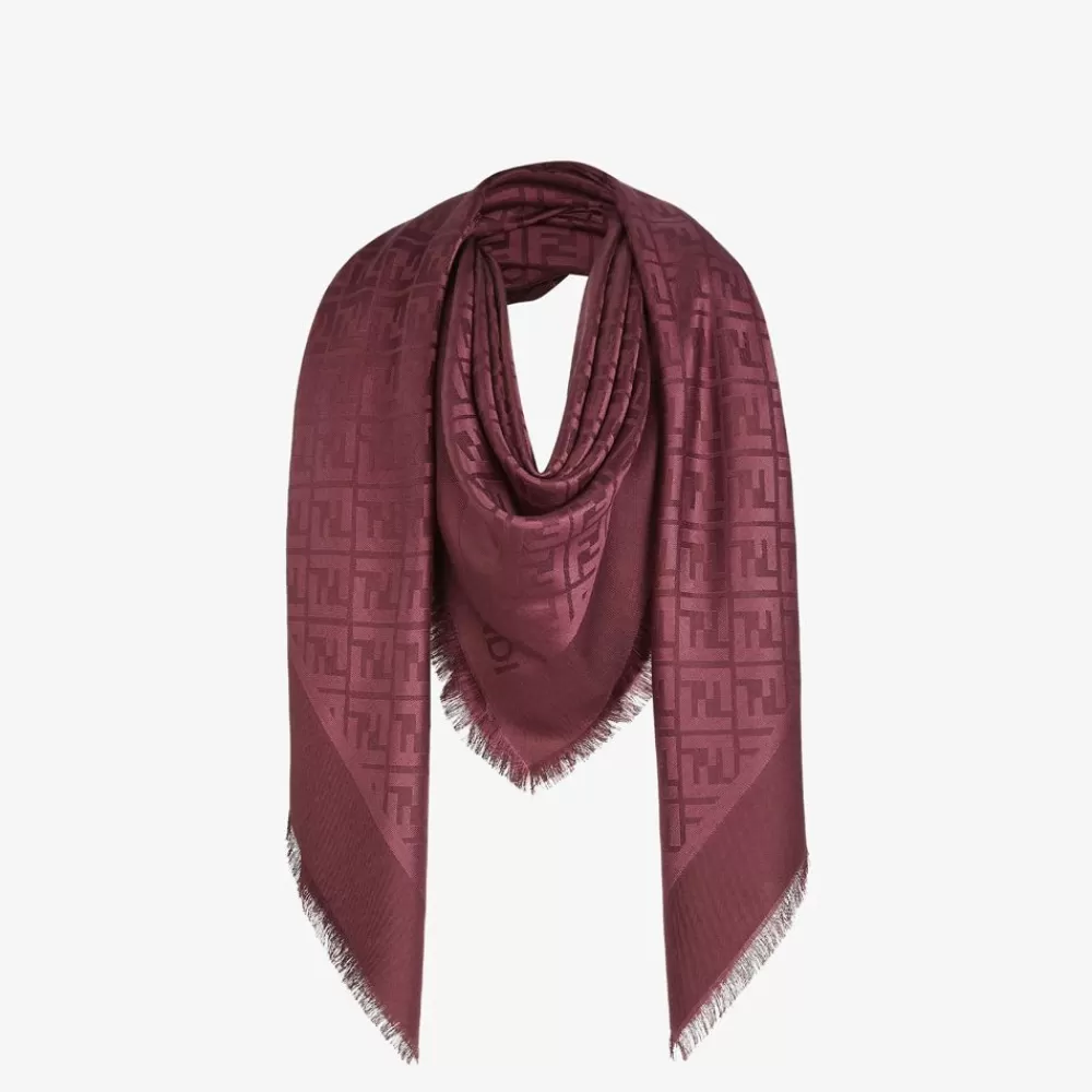 Fendi Schals Und Ponchos<Schultertuch Aus Seide Und Wolle In Bordeaux
