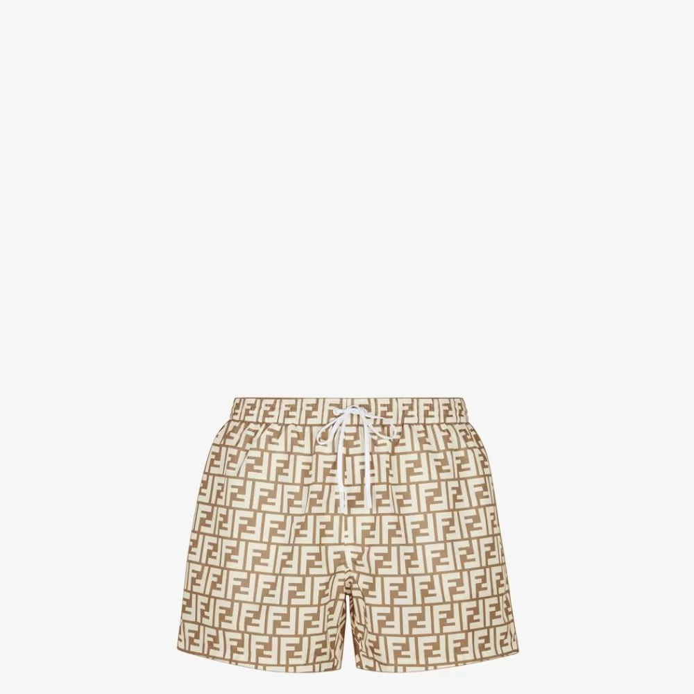 Fendi Swimwear<Short Aus Stoff In Beige