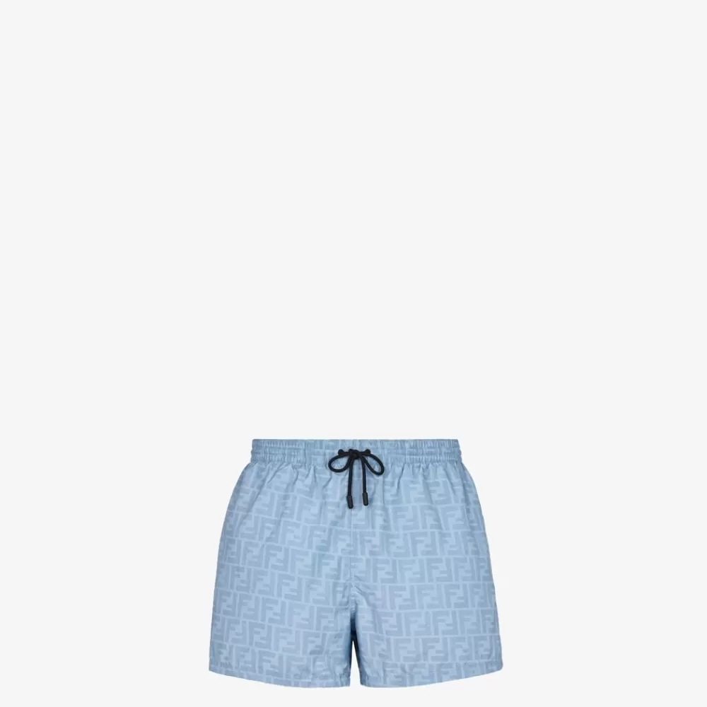 Fendi Swimwear<Shorts Aus Nylon In Hellblau