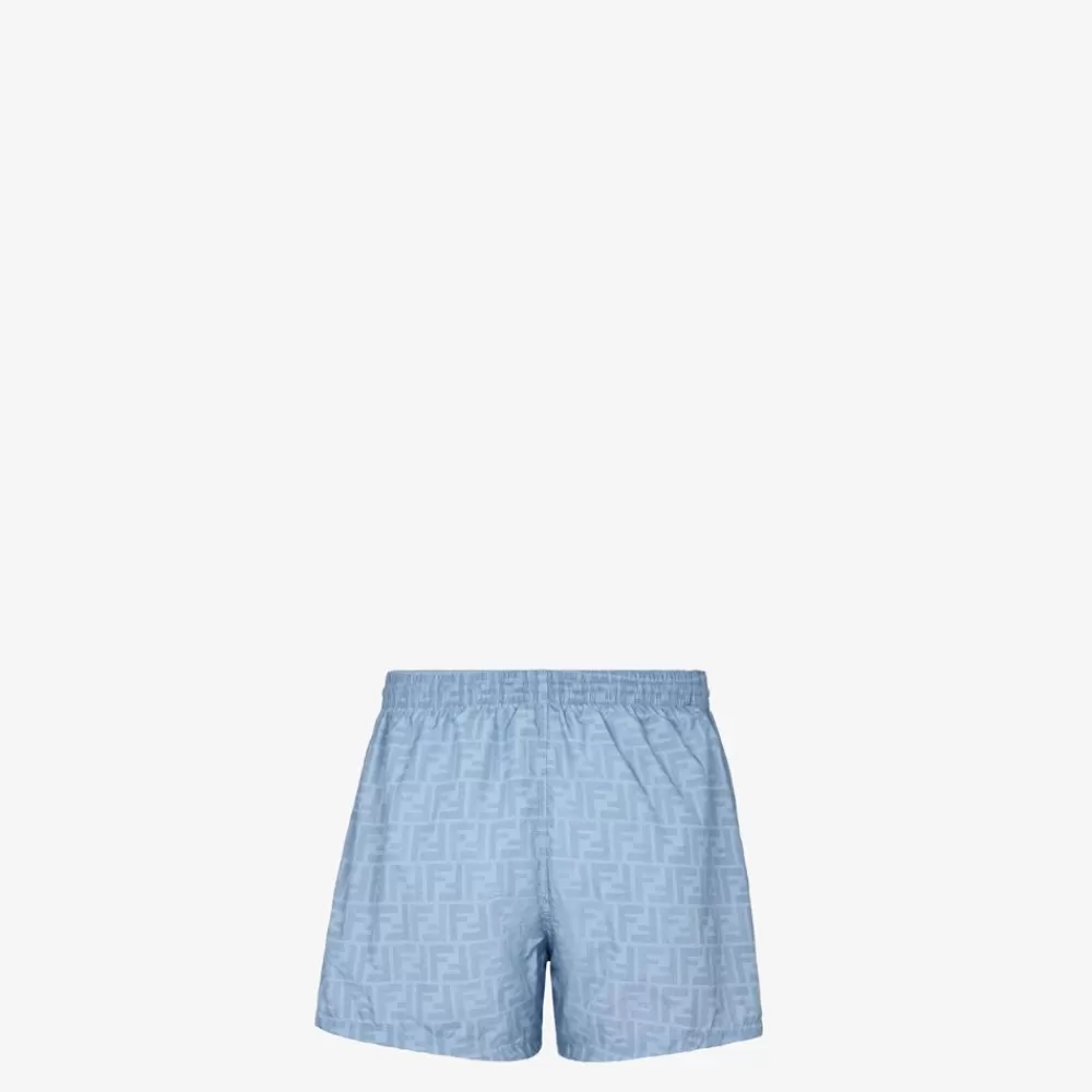 Fendi Swimwear<Shorts Aus Nylon In Hellblau