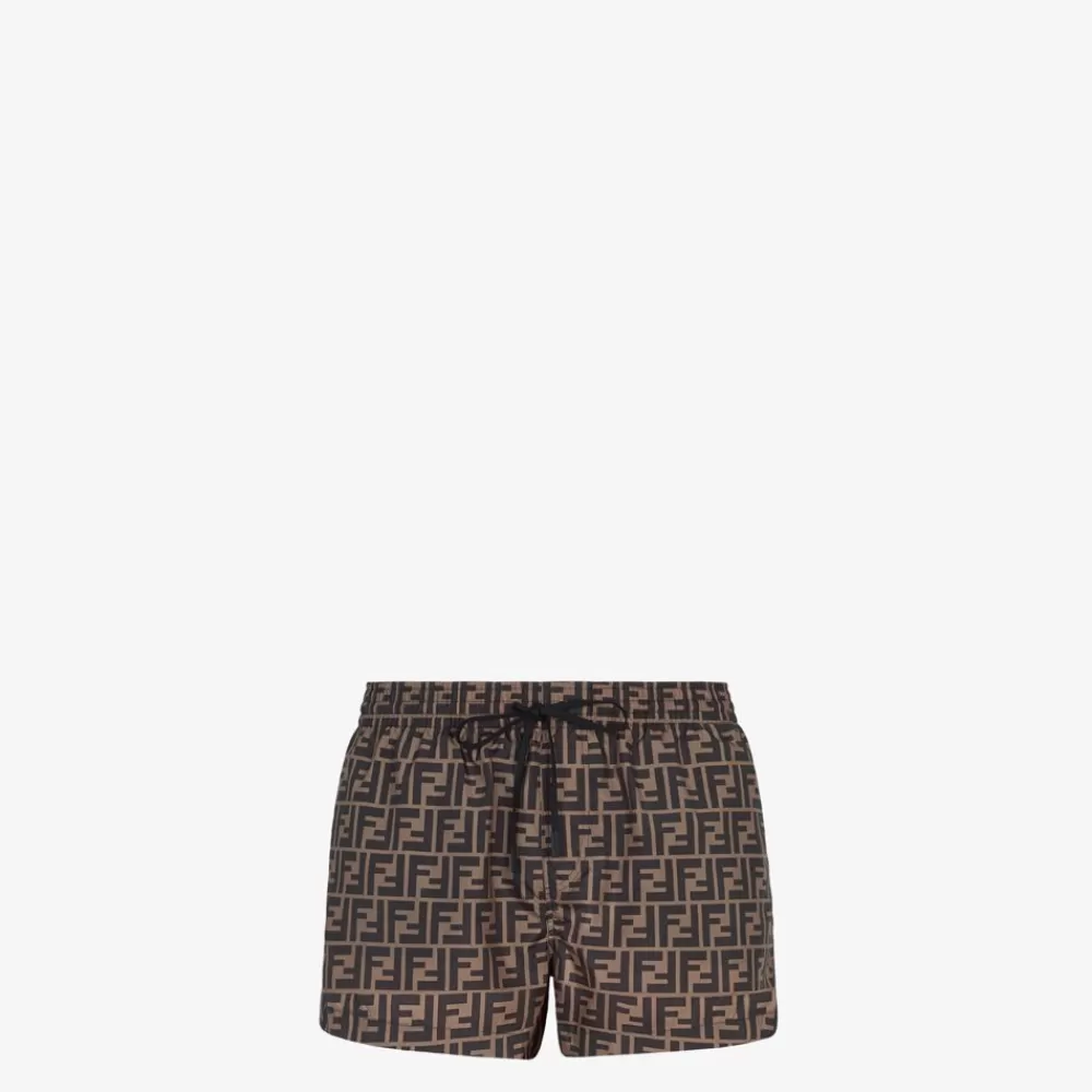 Fendi Swimwear<Shorts Aus Stoff In Braun