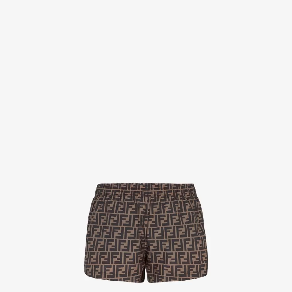 Fendi Swimwear<Shorts Aus Stoff In Braun