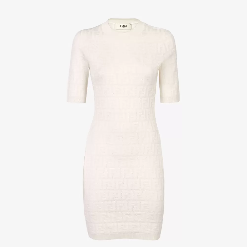 Fendi Kleider Und Jumpsuits<Slim Fit Kleid Aus Stoff In Weis