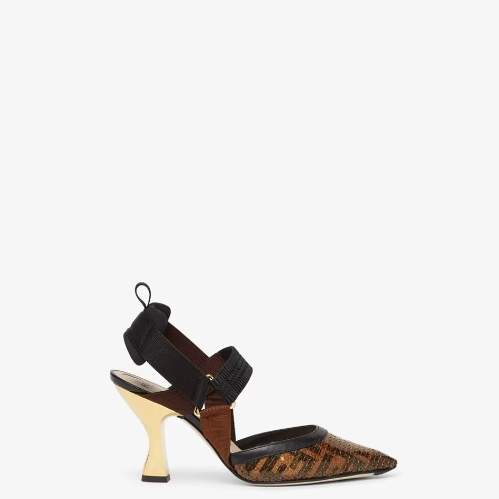 Fendi Pumps Und Slingbacks<Slingback Mit Hohem Absatz Aus Netz In Schwarz