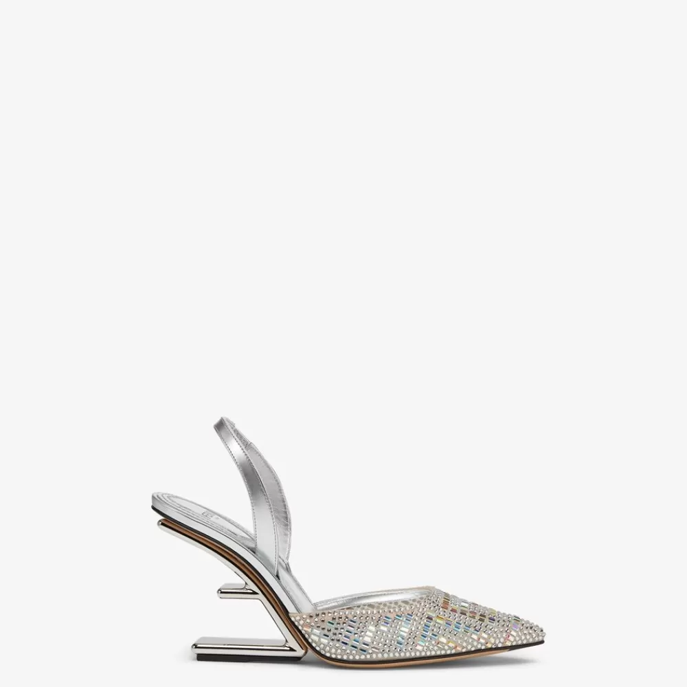 Fendi Pumps Und Slingbacks<Slingback Mit Hohem Absatz Aus Strass In Silberfarben