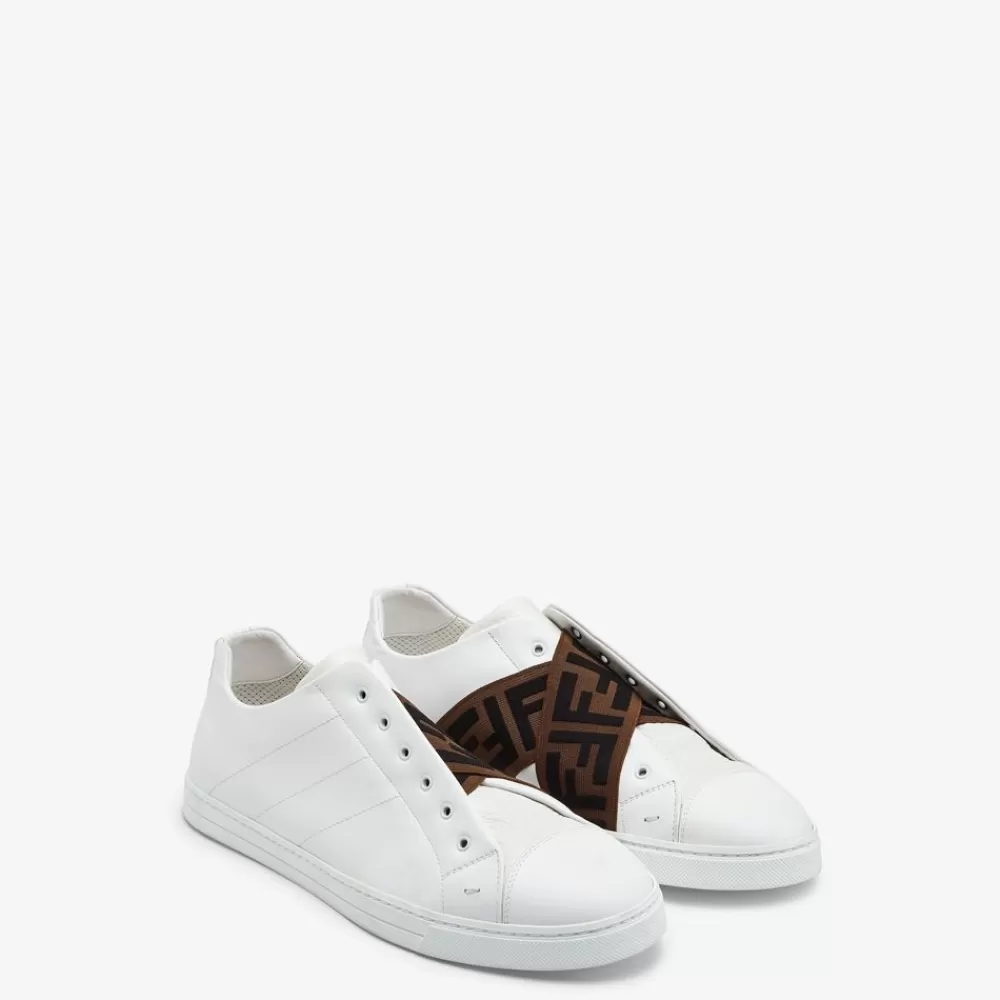 Fendi Sneakers<Slip-On Aus Leder In Weis
