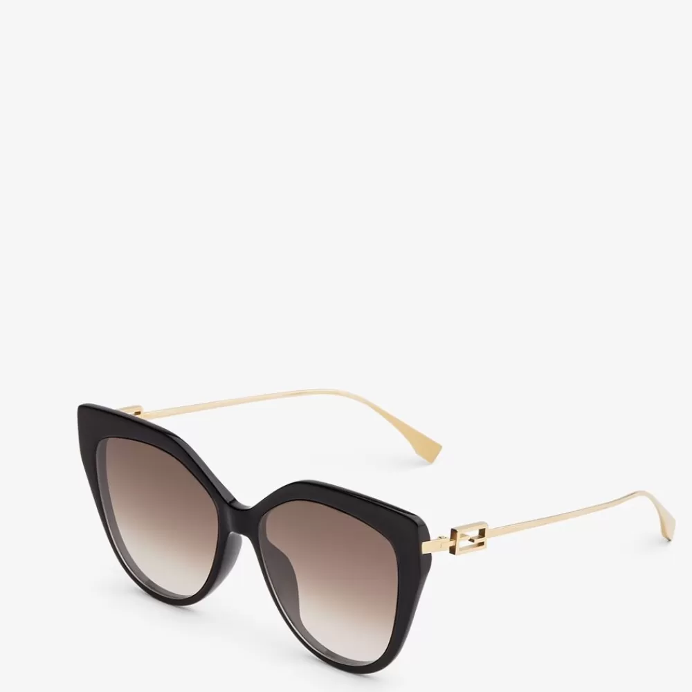 Fendi Sonnenbrillen<Sonnenbrille Aus Azetat In Schwarz Und Metall