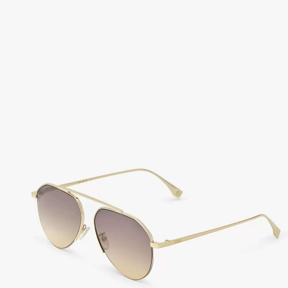 Fendi Sonnenbrillen<Sonnenbrille Aus Metall In Gold-Optik