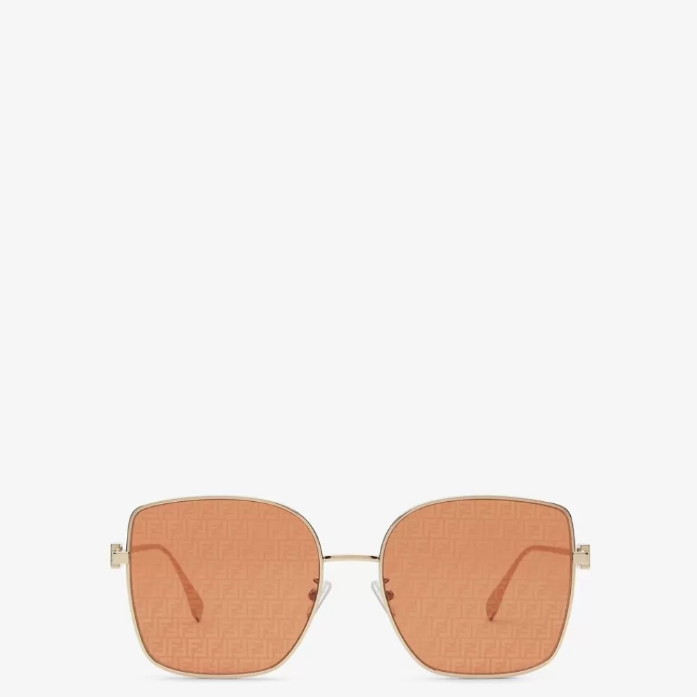 Fendi Sonnenbrillen<Sonnenbrille Mit Orangefarbenen Glasern Und Winzigem Ff-Logo