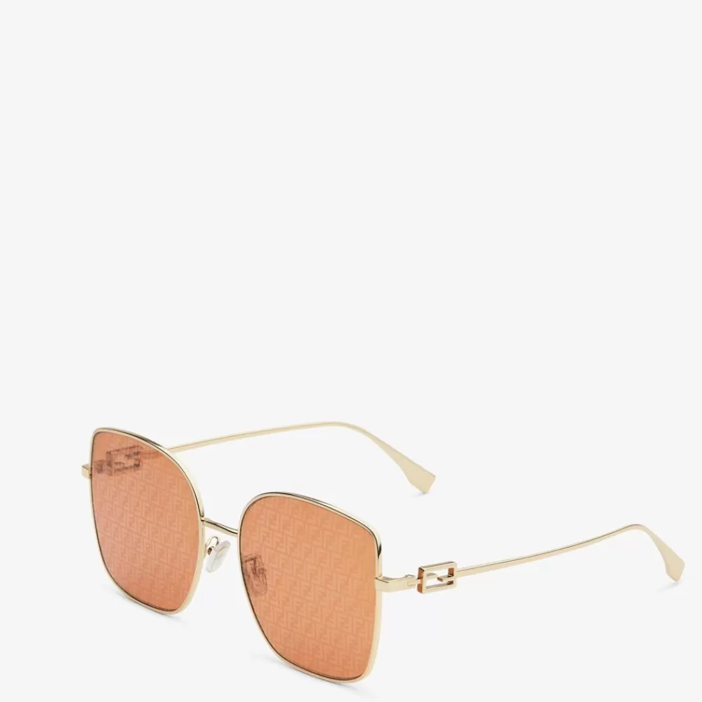 Fendi Sonnenbrillen<Sonnenbrille Mit Orangefarbenen Glasern Und Winzigem Ff-Logo