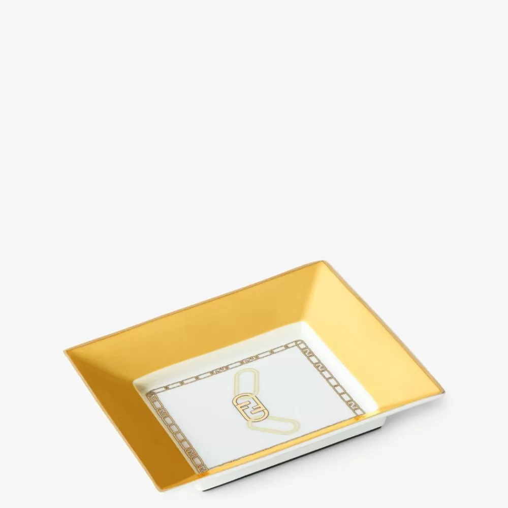 Fendi Kerzen Und Geschenksideen<Tablett Aus Gelbem Porzellan