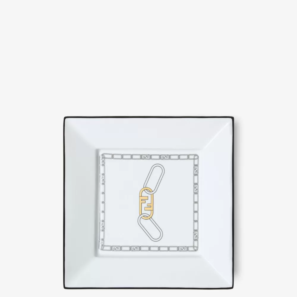 Fendi Kerzen Und Geschenksideen<Tablett Aus Weisem Porzellan