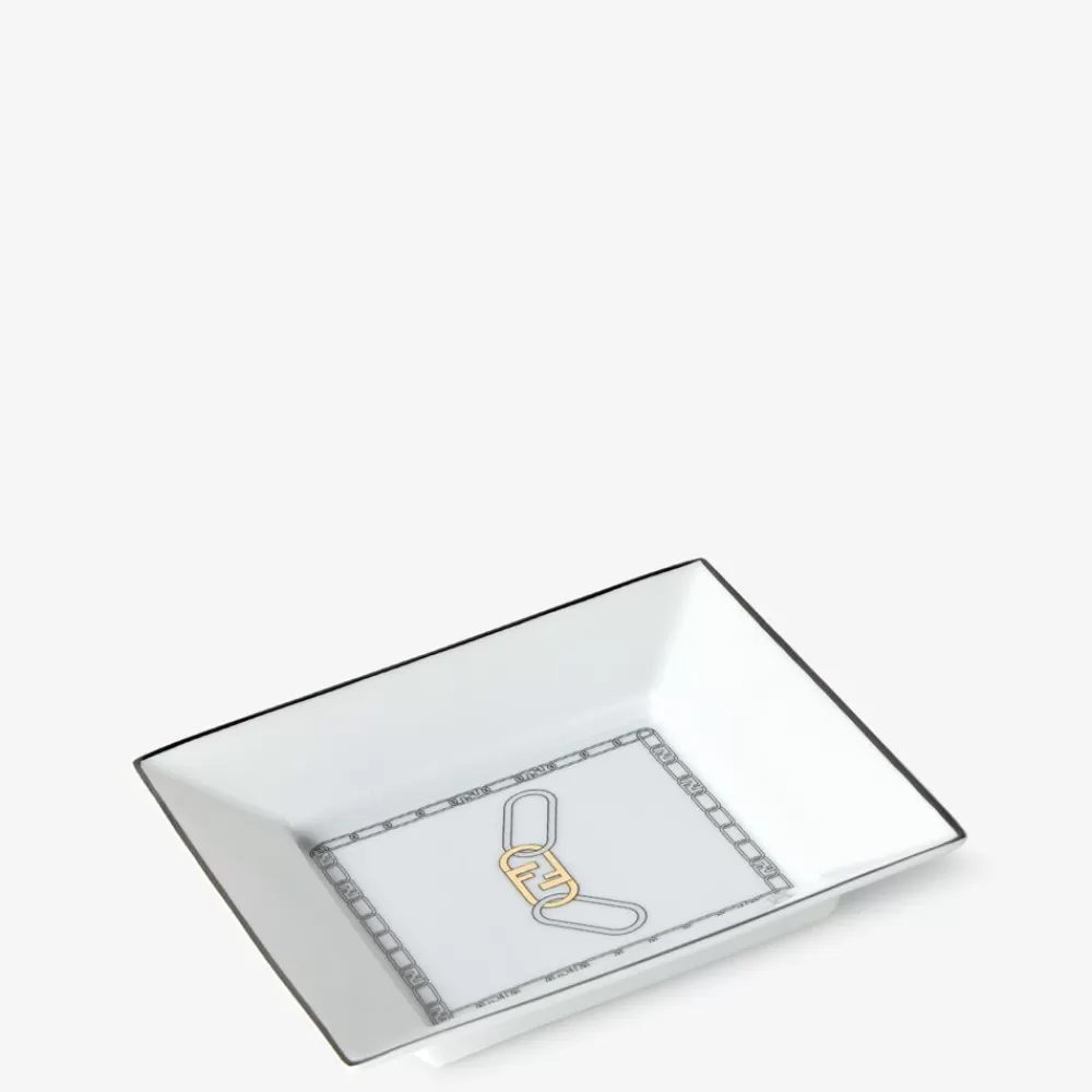 Fendi Kerzen Und Geschenksideen<Tablett Aus Weisem Porzellan