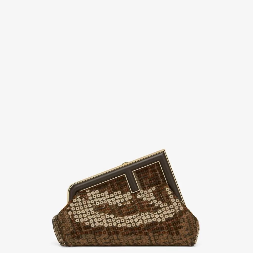 Fendi Schulter- Und Crossbody-Taschen<Tasche Aus Ff-Jacquardgewebe In Braun Mit Pailletten