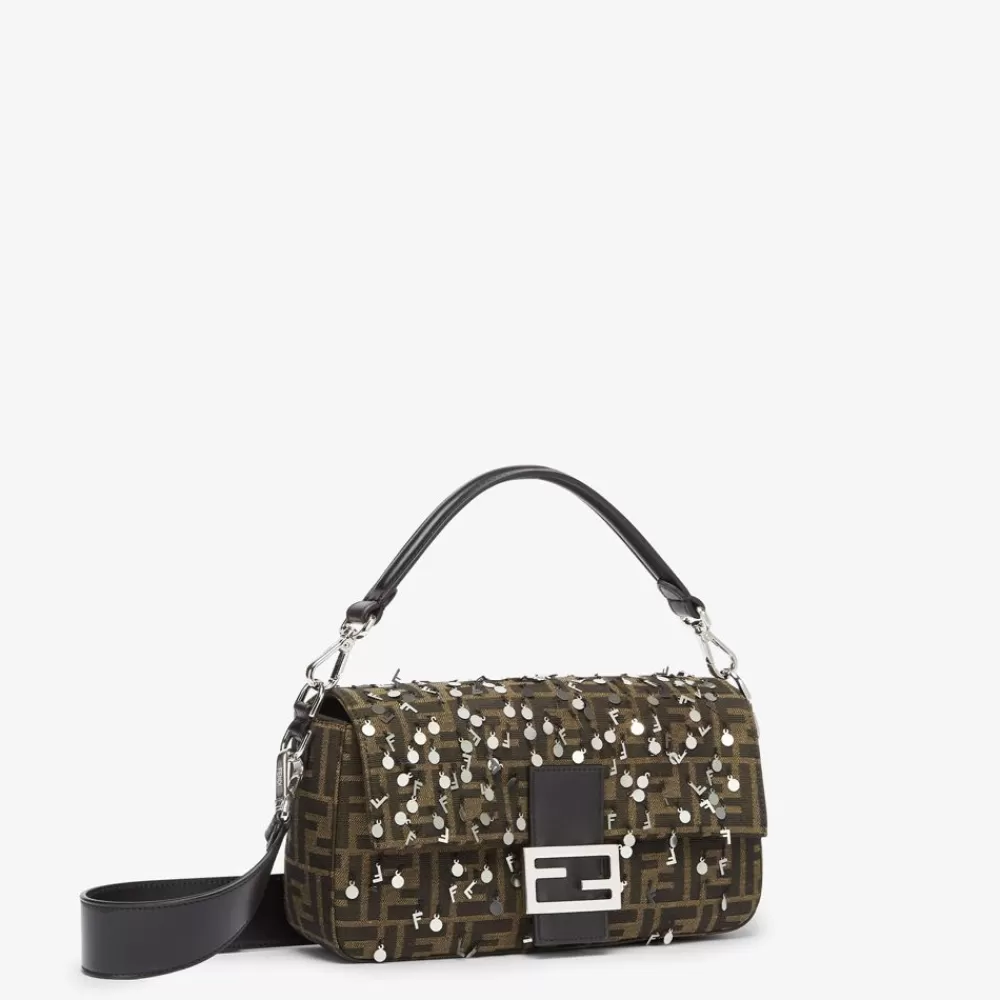 Fendi Messenger Bags<Tasche Aus Ff-Stoff In Braun Mit Pailletten