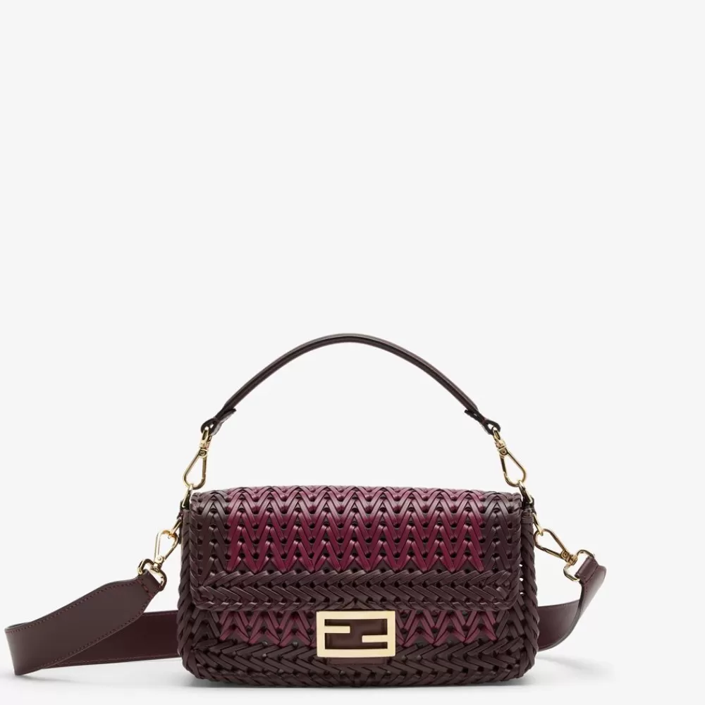 Fendi Schulter- Und Crossbody-Taschen<Tasche Aus Geflochtenem Leder In Bordeaux