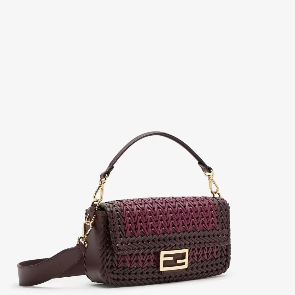 Fendi Schulter- Und Crossbody-Taschen<Tasche Aus Geflochtenem Leder In Bordeaux