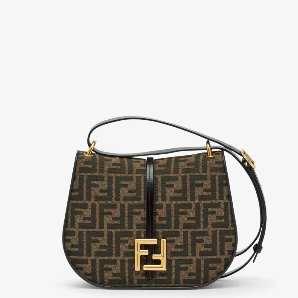 Fendi Schulter- Und Crossbody-Taschen<Tasche Aus Jacquardgewebe Mit Ff-Muster In Braun Und Leder