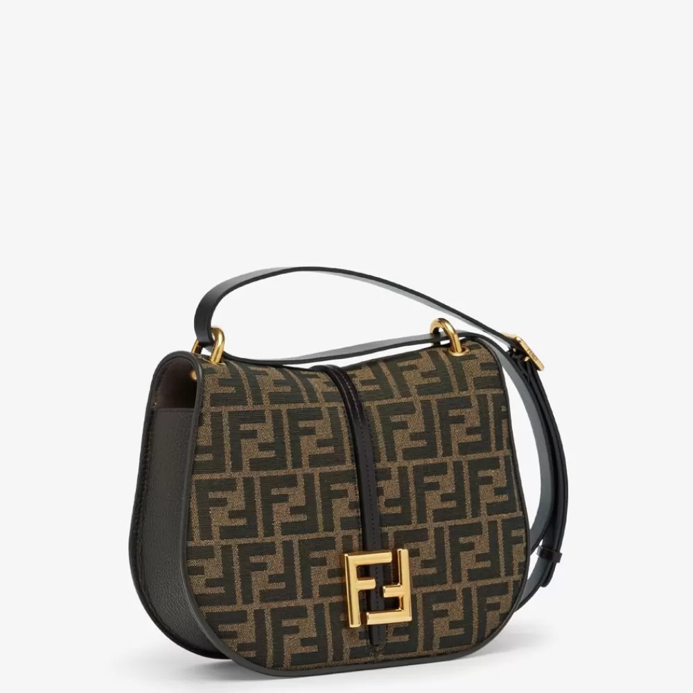 Fendi Schulter- Und Crossbody-Taschen<Tasche Aus Jacquardgewebe Mit Ff-Muster In Braun Und Leder