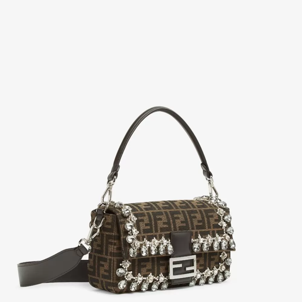 Fendi Schulter- Und Crossbody-Taschen<Tasche Aus Jacquardgewebe Mit Ff-Muster Und Kristallen