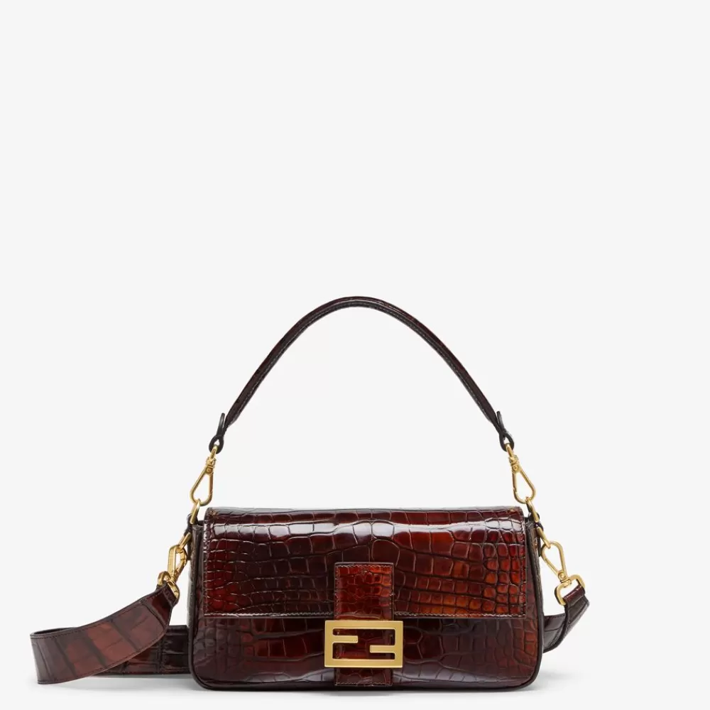 Fendi Schulter- Und Crossbody-Taschen<Tasche Aus Krokodilleder In Dunkelbraun Mit Schildpatt-Optik