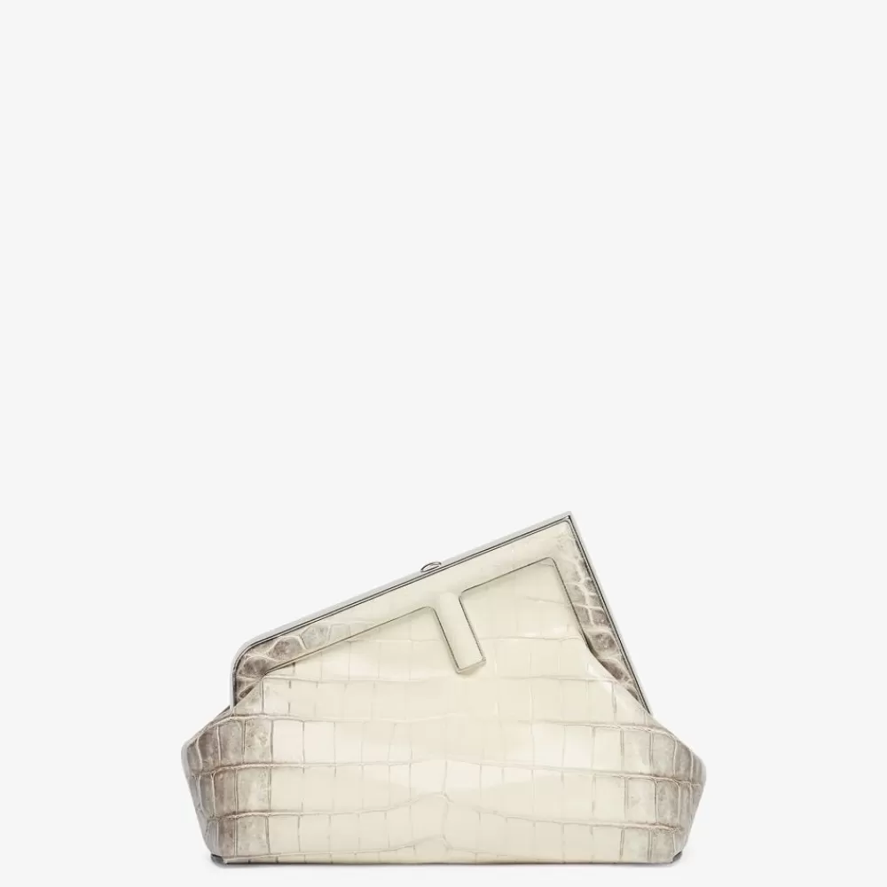 Fendi Clutches & Pochetten<Tasche Aus Krokodilleder In Weis