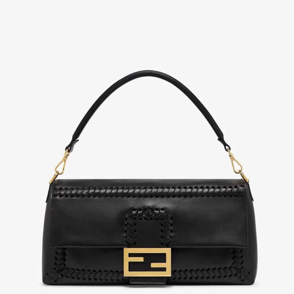 Fendi Schulter- Und Crossbody-Taschen<Tasche Aus Leder In Schwarz Mit Farblich Abgestimmten Ziernahten
