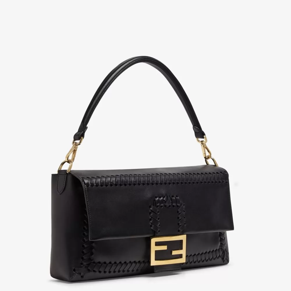 Fendi Schulter- Und Crossbody-Taschen<Tasche Aus Leder In Schwarz Mit Farblich Abgestimmten Ziernahten