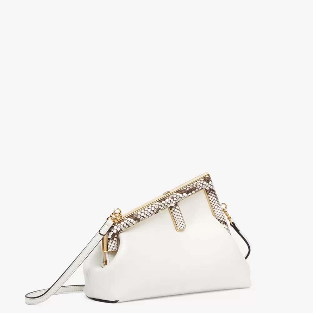 Fendi Clutches & Pochetten<Tasche Aus Leder In Weis Und Exotenleder