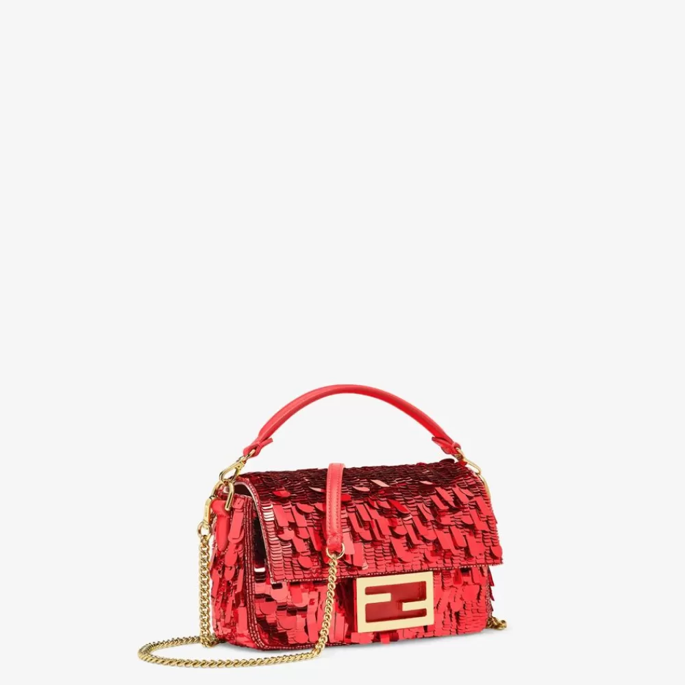 Fendi Mini-Taschen<Tasche Aus Leder Und Pailletten In Dunkelrot