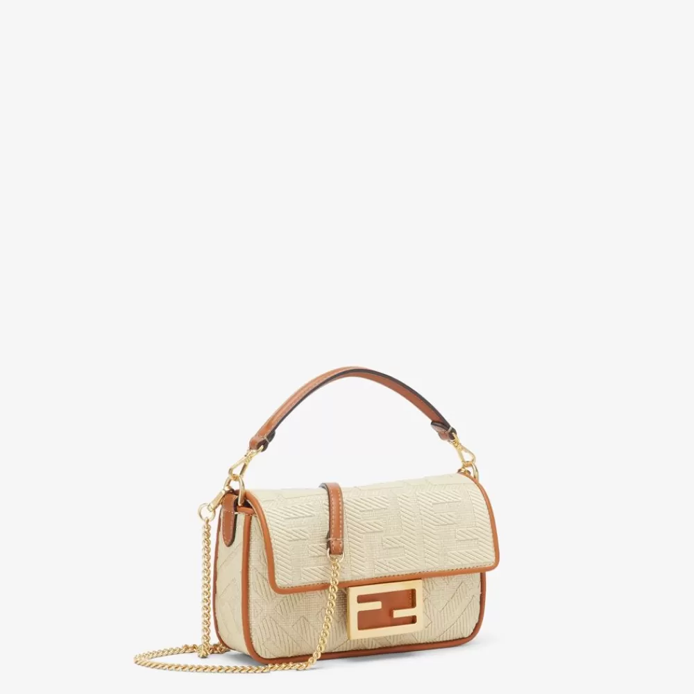 Fendi Schulter- Und Crossbody-Taschen<Tasche Aus Naturstroh Mit Ff-Stickerei