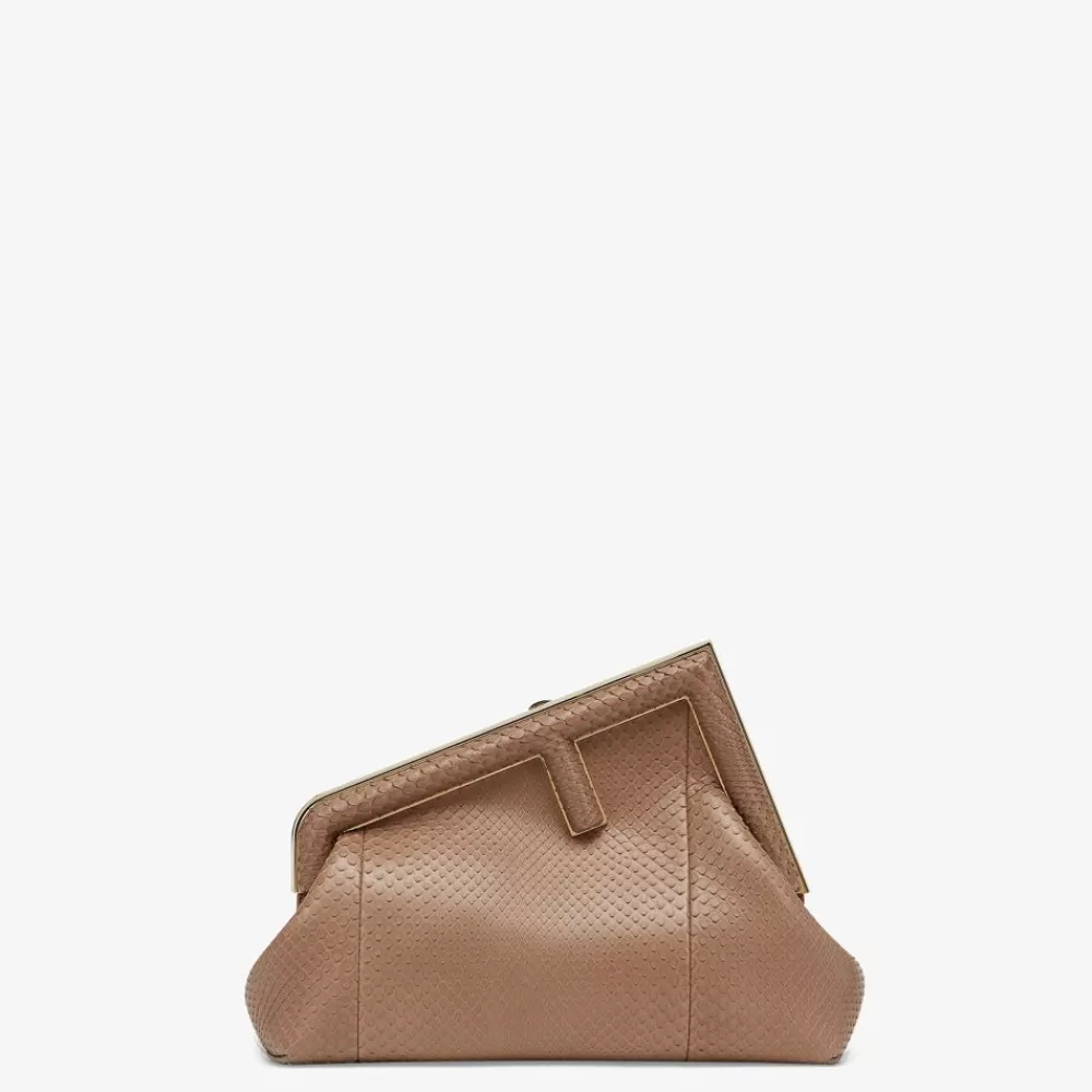 Fendi Clutches & Pochetten<Tasche Aus Pythonleder In Beige
