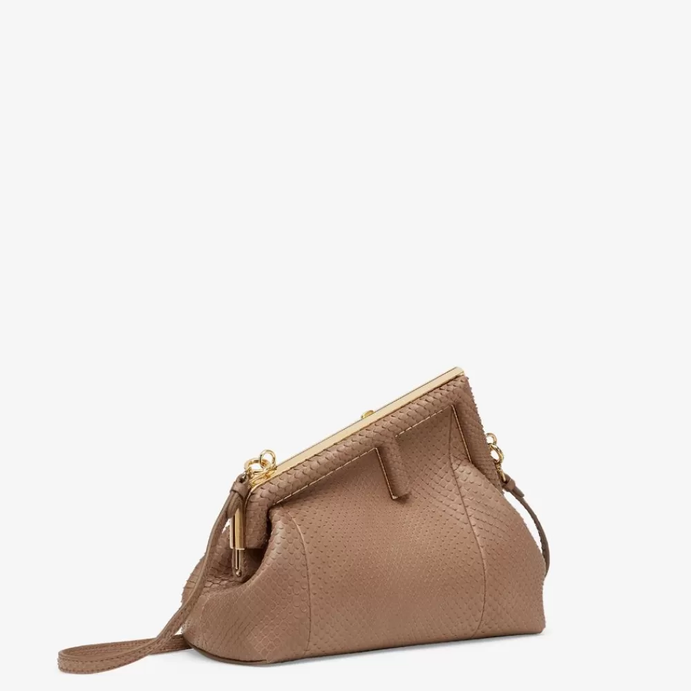Fendi Clutches & Pochetten<Tasche Aus Pythonleder In Beige