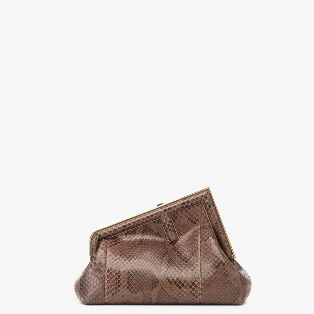 Fendi Clutches & Pochetten<Tasche Aus Pythonleder In Dunkelbraun